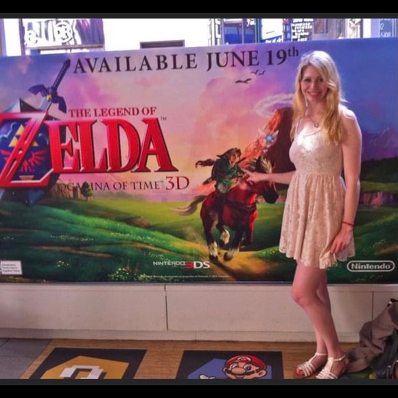 Zara A-Line Sleeveless Lace Dress in Cream sz S - Picture 2 of 6